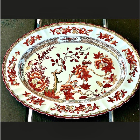 Vintage Spode Copeland INDIA TREE Scalloped Oval Serving Plate - Picture 5 of 7